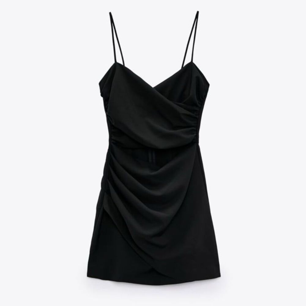 Zara black cutout wrap mini dress